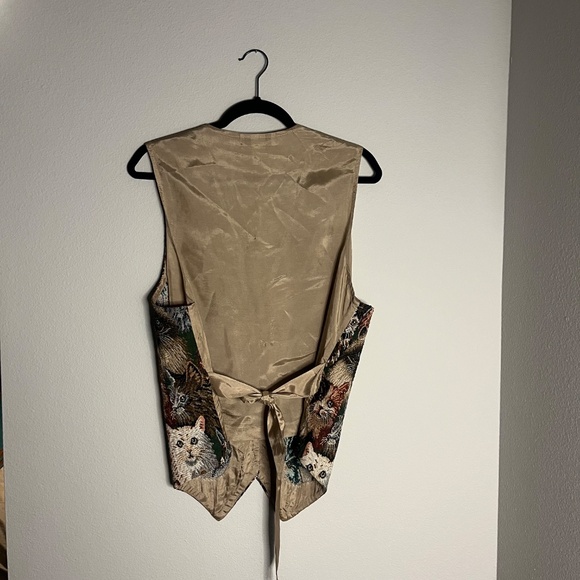 90s Vintage Tapestry Cat Vest - Picture 2 of 9
